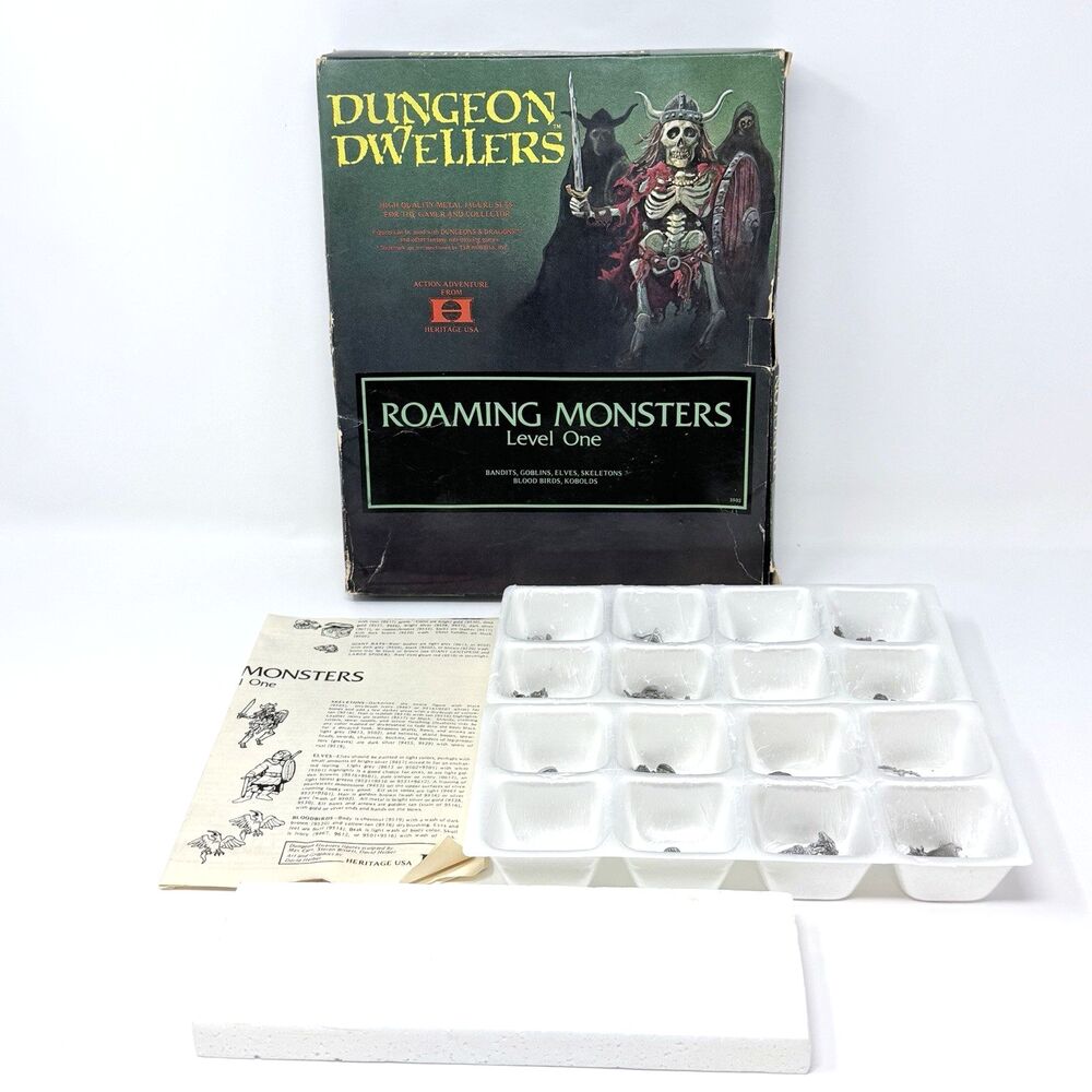 Dungeon Dwellers Roaming Monsters Level One Heritage 3502 Complete 20 Figures